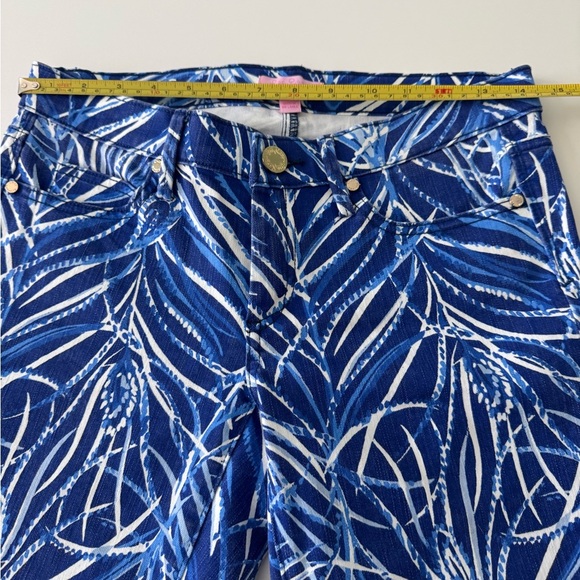 Lilly Pulitzer South Ocean Blue and White Ankle Cropped Jeans - Picture 13 of 15